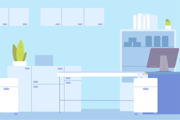 Hospital Room Interior. Graphics & Illustrations