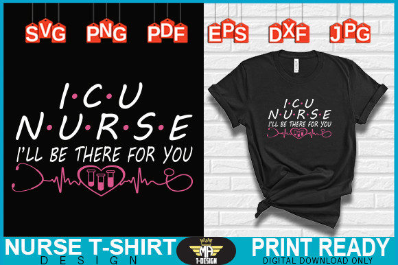 I.C.U Nurse SVG for Graphics & T-Shirt Designs