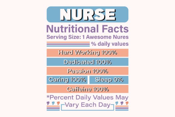 Nurse SVG Design Nurse Nutritional Facts