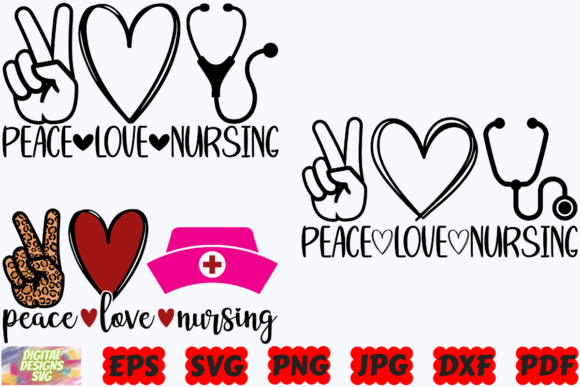 Peace Love Nursing SVG: Graphics for Crafts and Creative Projects
