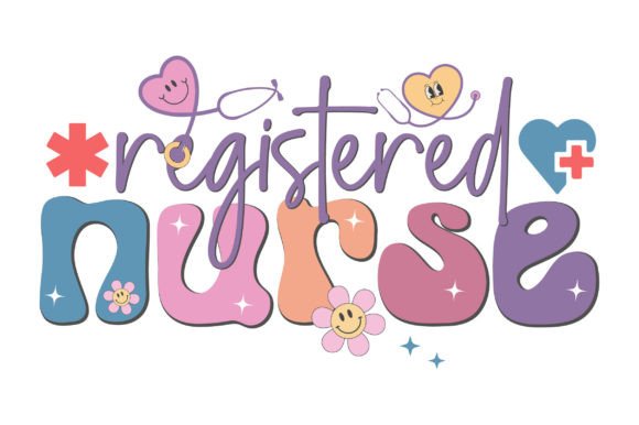 Retro Registered Nurse Svg Graphics & Crafts