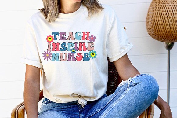 Retro Teach Inspire Nurse SVG Graphics
