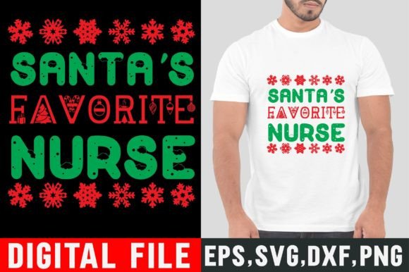 Santas Favorite Nurse Graphics and Print Templates
